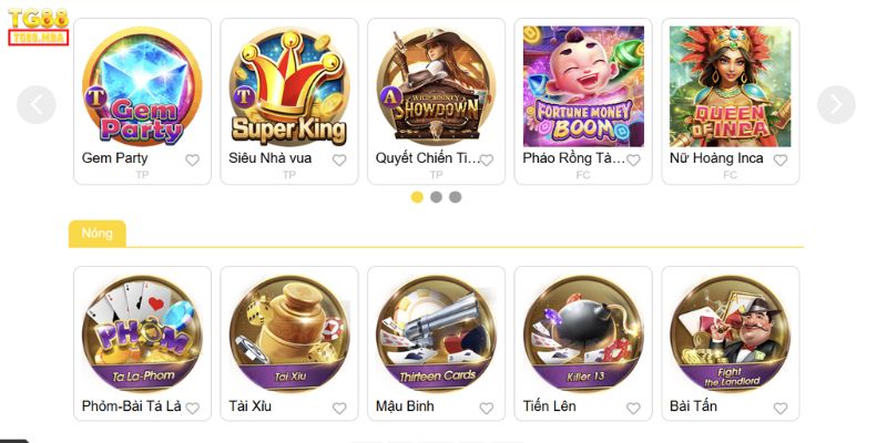 Top các Game Bài TG88 siêu nổi