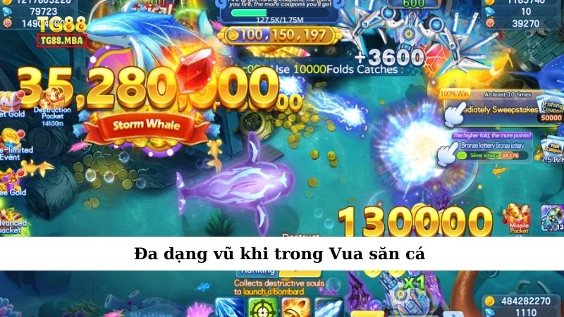 Đa dạng vũ khi trong Vua săn cá